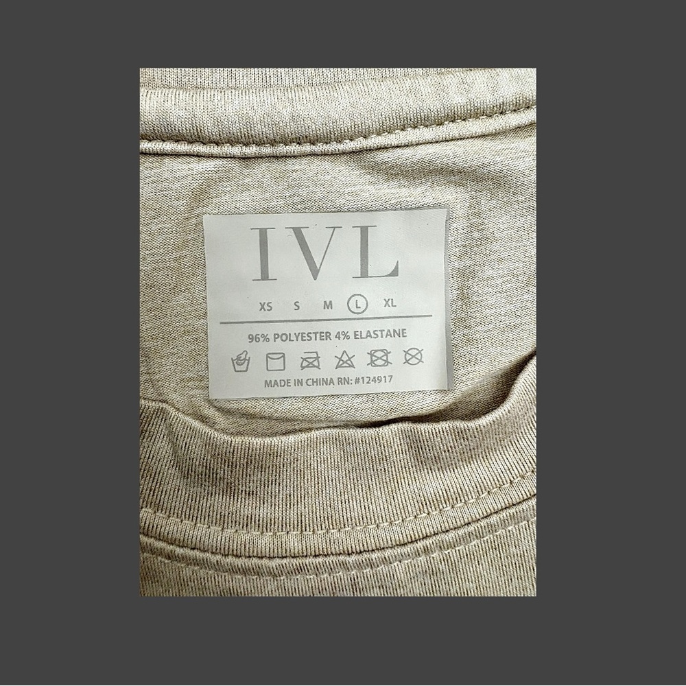 IVL Women’s Slim Fit Beige Minimalist Short Sleeve T-Shirt Sz L - Picture 13 of 16
